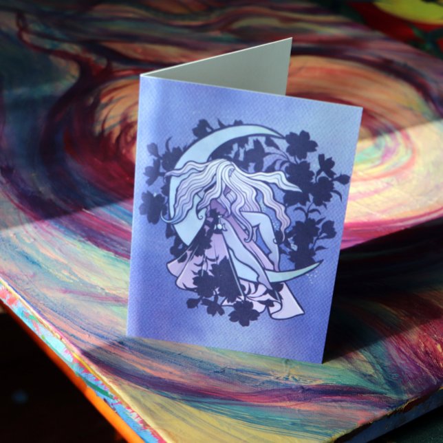 Tarjeta Diosa de la Luna Púrpura Símbolo Wiccan Triple Lun (Subido por el creador)
