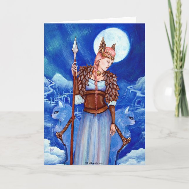 Tarjeta Diosa de los nórdises de Freya (Anverso)