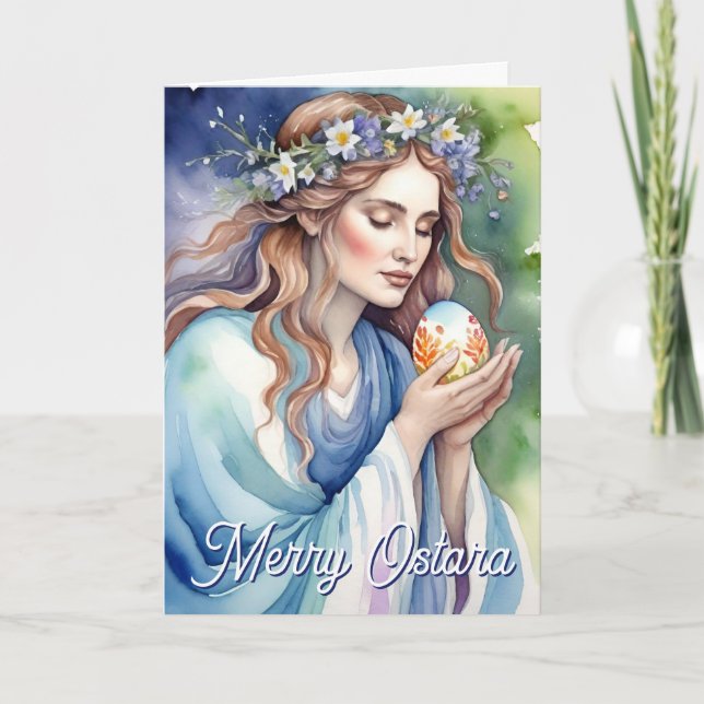 Tarjeta Diosa de Ostara Sabbat de Equinoccio de Primavera  (Anverso)