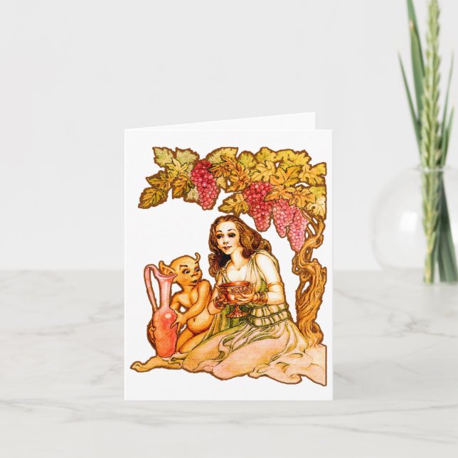 Tarjeta Diosa De Wine Notecard (Anverso)