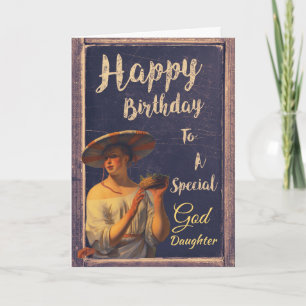 Tarjeta Diosa Especial Feliz Cumpleaños Retro Estilo
