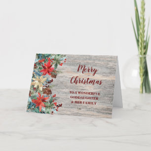 Tarjeta Diosa floral y Navidades familiares de Rusia