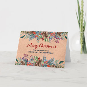 Tarjeta Diosa floral y Navidades familiares de Rusia