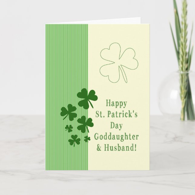 Tarjeta Diosa hija y marido feliz Día de San Patricio (Anverso)