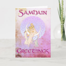 Tarjeta Diosa lunar de los saludos de Samhain