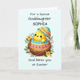 Tarjeta Diosa Personaliza a Chick de Bendición de Pascua
