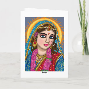 Tarjeta Diosa Radha Greeting Card   Divine Hindu Devi Ra