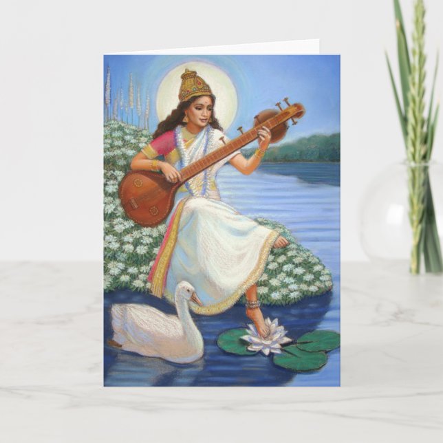 Tarjeta Diosa Sarasvati (Anverso)