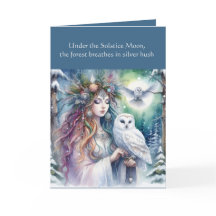 Diosa y búho del bosque del solsticio de invierno