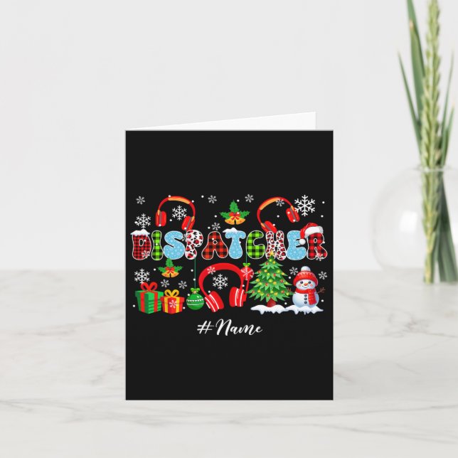 Tarjeta Dipatcher Christmas Leopardo Santa Snowman Jo (Anverso)