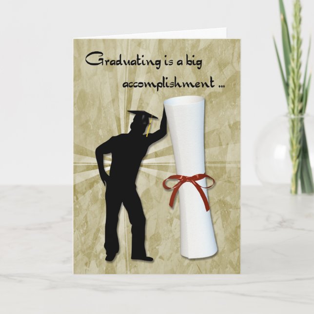 Tarjeta Diploma masculino graduado (Anverso)