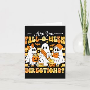 Tarjeta direcciones retro de otoño profesor halloween