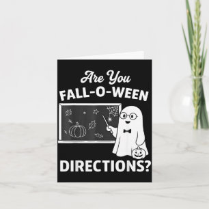 Tarjeta direcciones retro de otoño profesor halloween