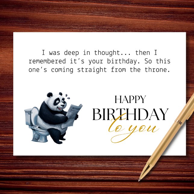 Tarjeta Directamente del Trono Panda Divertido Cumpleaños (Subido por el creador)