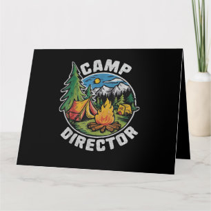 Tarjeta Director de campamento retro Camping Campamento de