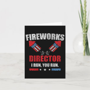 Tarjeta Director de fuegos artificiales divertido del 4 de