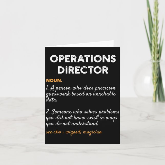 Tarjeta Director de Operaciones Profesión Diccionario Dive (Anverso)
