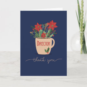 Tarjeta Director Gracias a los Navidades Poinsettias