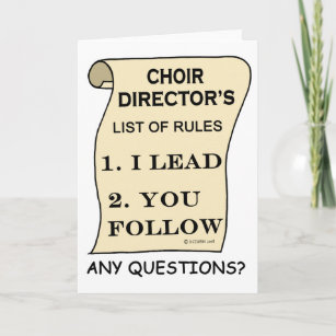 Tarjeta Director List Of Rules del coro