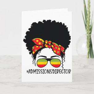 Tarjeta Directora de Admisiones Pelo Afro en Moño Desorden