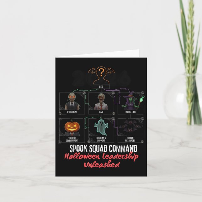 Tarjeta Dirigencia de Halloween Espeluznante Comando del E (Anverso)