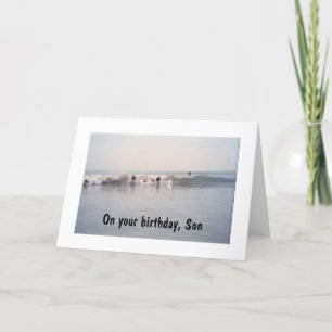 TARJETA DIRIGIRSE A LA OLA Y DIVERTIRSE CUMPLEAÑOS