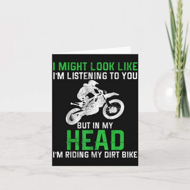 Tarjeta Dirt Bike Motocross Enduro Funny Quote Motorcycle  (Anverso)