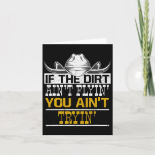 Tarjeta Dirt Flyin Tryin Caballo Gorra de vaquero Rodeo Ca