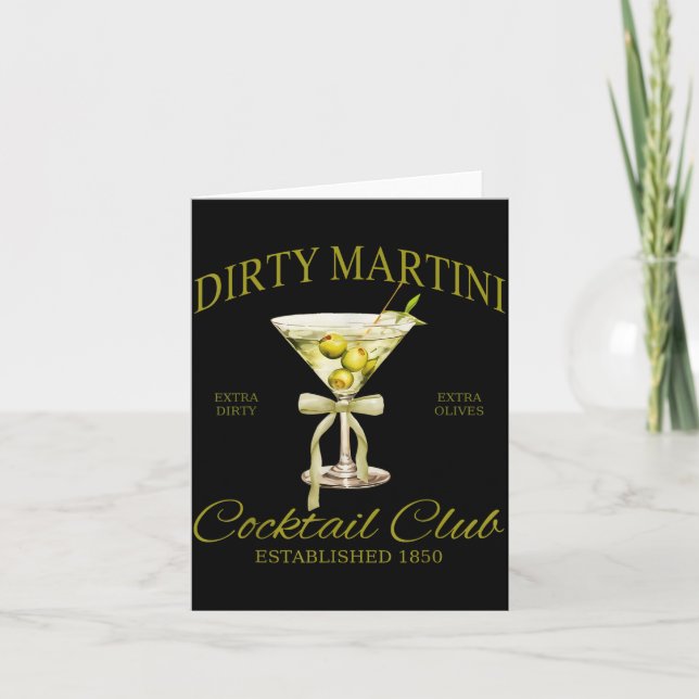 Tarjeta Dirty Bachelorette Martini Tail Club Martini Drink (Anverso)