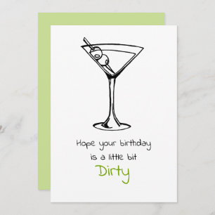 Tarjeta Dirty Martini 30 cumpleaños