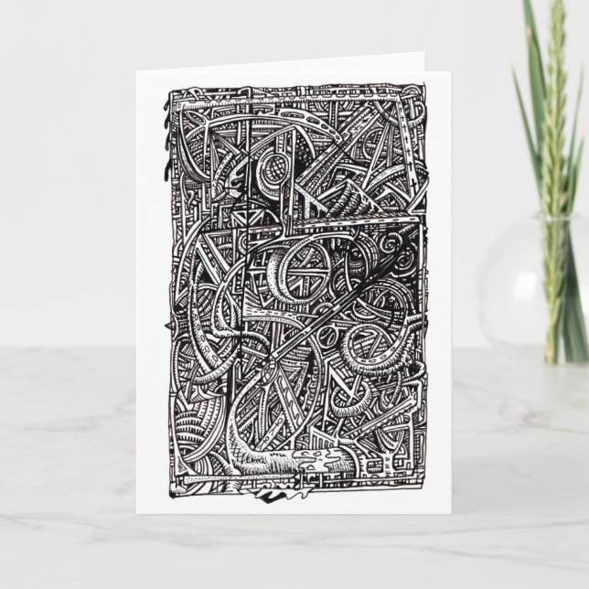 Tarjeta Dis-junction, dibujo de tinta (Anverso)