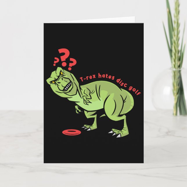 Tarjeta Disc Golf Divertido T Rex Niños  (Anverso)