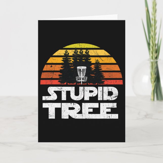 Tarjeta Disc Golf Shirts For Men Stupid Tree Frisbee Golf  (Anverso)