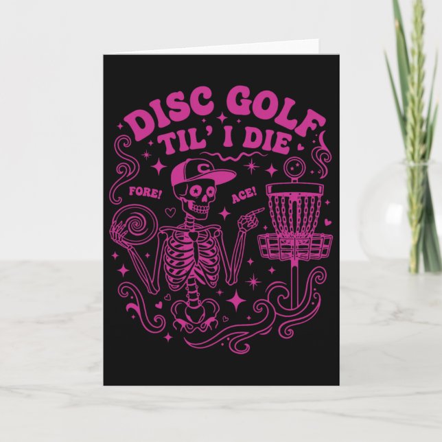 Tarjeta Disc Golf Til I Die Fore Ace Funny Disc Golfer  (Anverso)