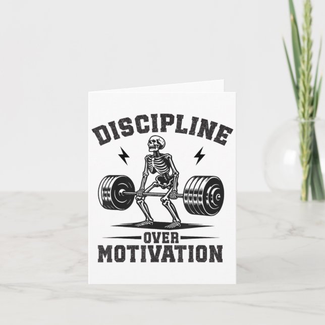 Tarjeta Discipline Over Motivation Gym Motivational Traini (Anverso)