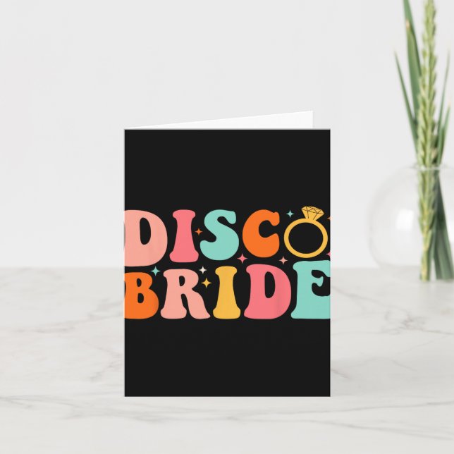 Tarjeta Disco Bride Future Sra. Groovy Retro Bachelorette  (Anverso)