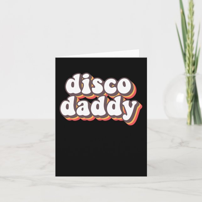 Tarjeta Disco Daddy Groovy Retro Hippie 70s Disco (Anverso)