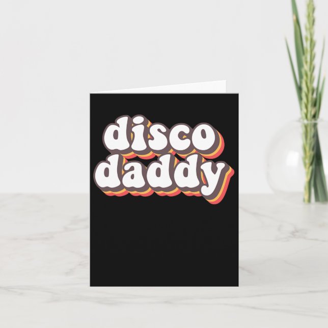 Tarjeta Disco Daddy Groovy Retro Hippie de los 70 Disco Ou (Anverso)