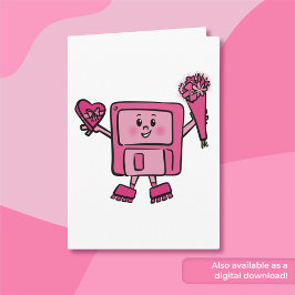 Tarjeta Disco de disquete Valentine con código de amor bin