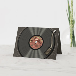 Tarjeta Disco de vinilo del vintage (red)