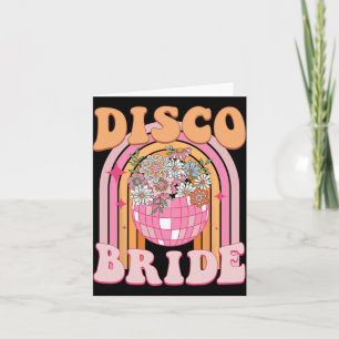 Tarjeta Disco Novia Noviaria Retro Bachelorette Arcoiris