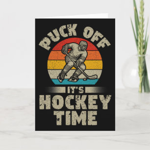 Tarjeta Discoque Fuera Es Hora de Hockey Hockey Retro Hock