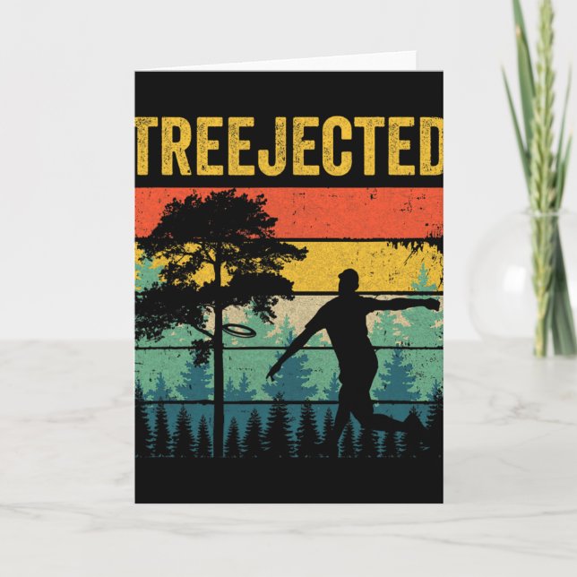 Tarjeta Discos divertidos de golf Treejected golpean árbol (Anverso)