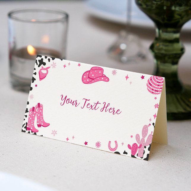 Tarjeta discoteca Cowgirl Birday Party Place Card (Subido por el creador)