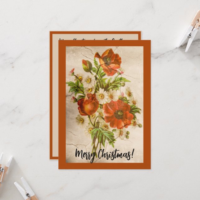 Tarjeta Discoteca roja botánica victoriana con problemas (Anverso/Reverso In Situ)