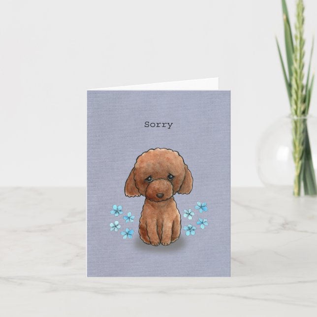 Tarjeta Disculpas de perros de juguetes rojos (Anverso)