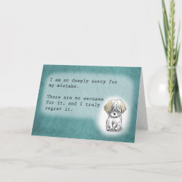 Tarjeta Disculpas sinceras por el error cachorro lindo lo 