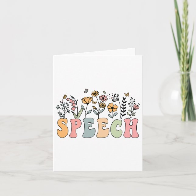 Tarjeta Discurso de Flores Silvestres Terapia de Discursos (Anverso)