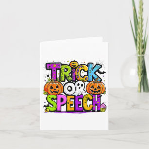 Tarjeta Discurso de truco o Halloween Profesor Fantasma Ho
