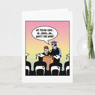Tarjeta Discurso divertido de graduación de secundaria y u